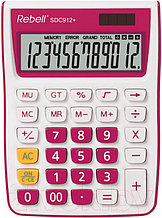 Калькулятор настольный Rebell- SDC912-PK, 12-разрядный, 145 x 104x 26 мм, бело-розовый