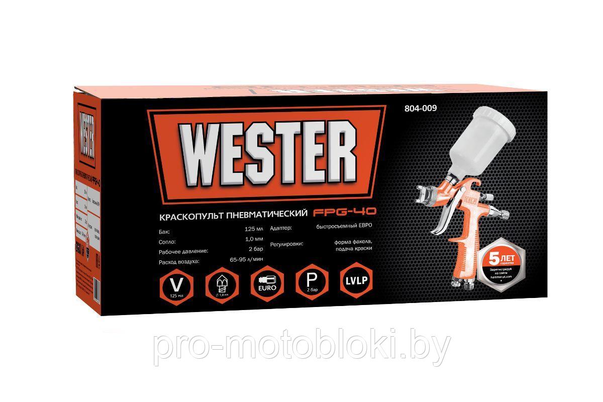 Краскораспылитель пневматический WESTER FPG-40 LVLP с верхним бачком - фото 5 - id-p225263483