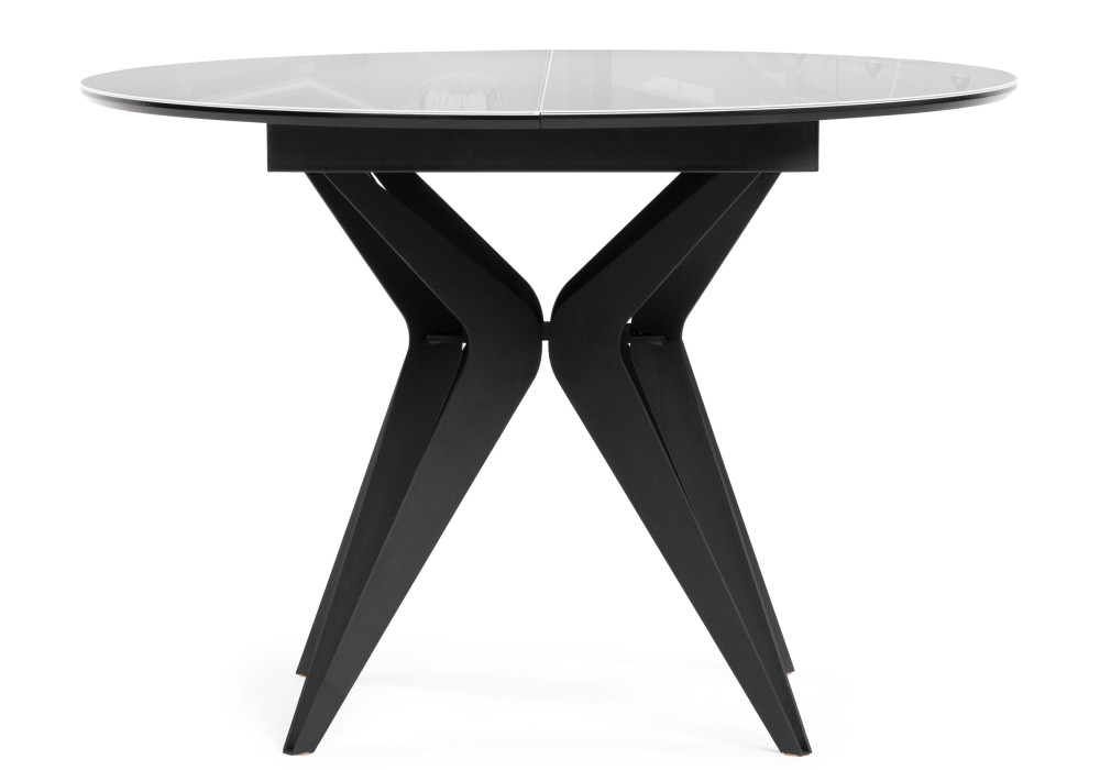 Стеклянный стол Рикла 1100(1500)х1100х760 белый / черный - фото 7 - id-p225265712