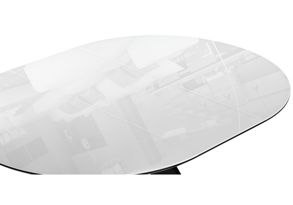Стеклянный стол Рикла 1100(1500)х1100х760 белый / черный - фото 8 - id-p225265712