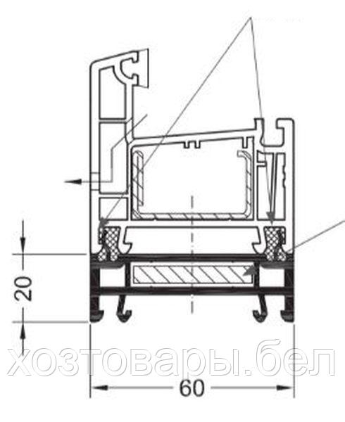 Расширитель 60х20мм Rehau 60 серия - фото 5 - id-p225265578