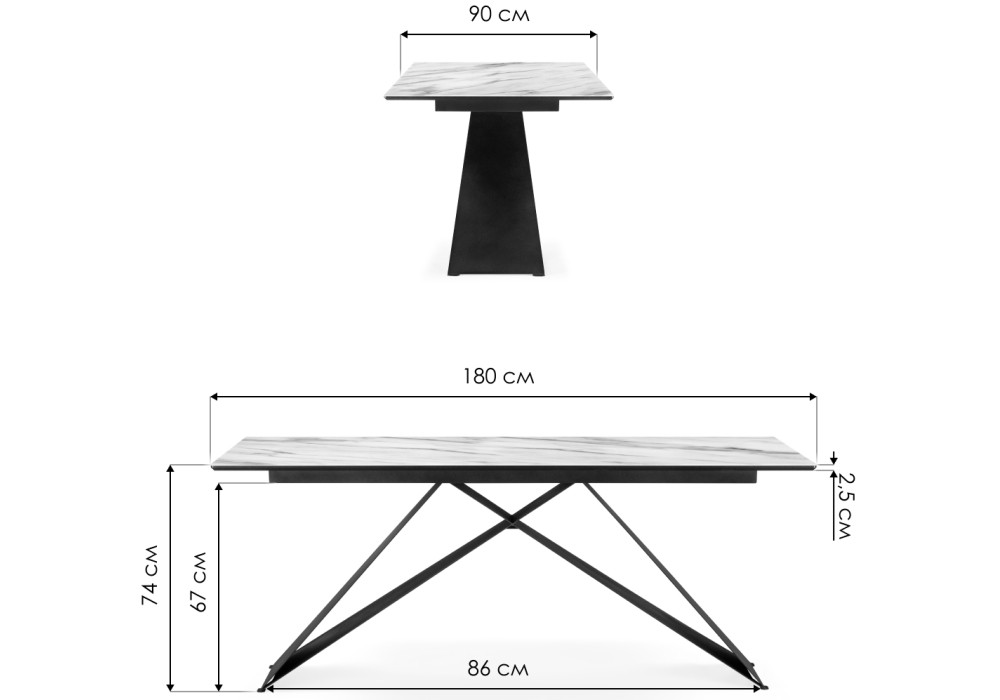 Стеклянный стол Ноттингем 1800х900х740 карелия / черный - фото 2 - id-p225265765