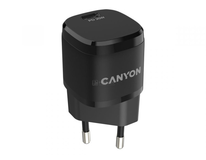 Сетевое зарядное устройство Canyon H-20-05 CNE-CHA20B05, USB Type-C, до 20Вт, Черный - фото 1 - id-p225265753