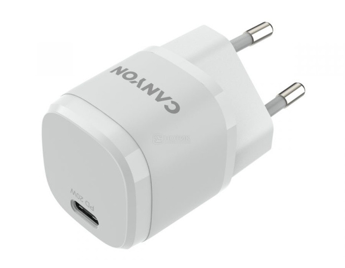Сетевое зарядное устройство Canyon H-20-05 CNE-CHA20W05, USB Type-C, до 20Вт, Белый - фото 1 - id-p225265754