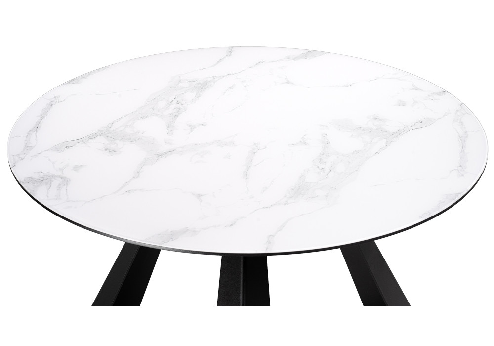 Стеклянный стол Вернер d=1150 серо-коричневый агат / графит - фото 4 - id-p225265793