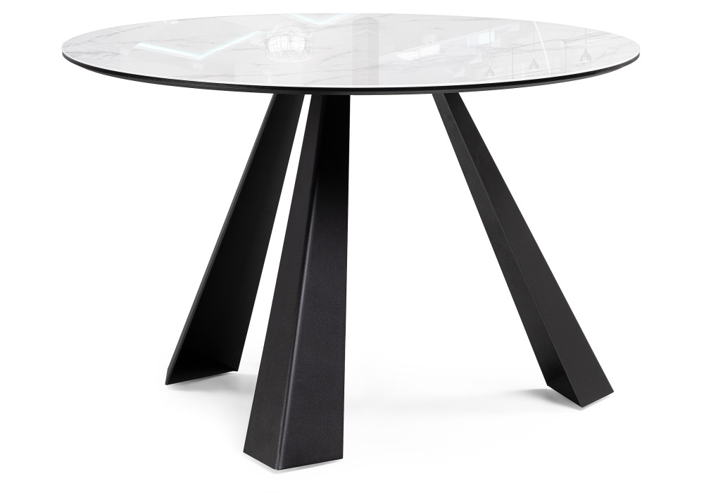 Стеклянный стол Вернер d=1150 серо-коричневый агат / графит - фото 1 - id-p225265793