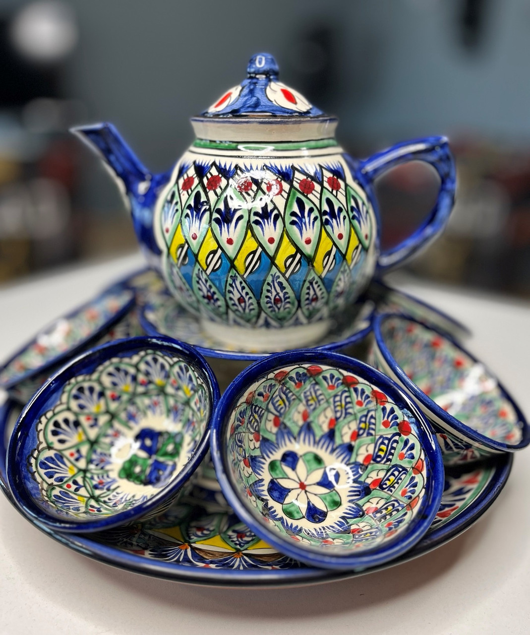Узбекский чайный сервиз классический на 6 персон - фото 1 - id-p218610692