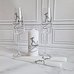 Свадебные бокалы в стиле "Контурные рисунки" (хрустальное стекло Rona), фото 3