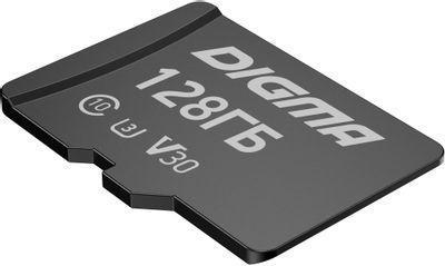 Карта памяти microSDXC UHS-I U3 Digma 128 ГБ, 90 МБ/с, Class 10, CARD30, 1 шт., переходник SD [dgfca128a03] - фото 1 - id-p224789152