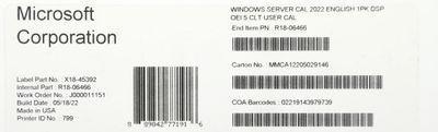 ПО Microsoft Windows Server CAL 2022 English 1pk DSP OEI 5 Clt User CAL (R18-06466) - фото 2 - id-p224789287