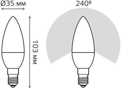 Упаковка ламп LED GAUSS E14, свеча, 12Вт, 33132, 10 шт. - фото 6 - id-p224979170
