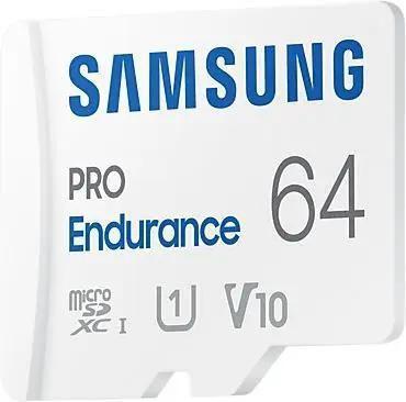 Карта памяти microSDHC UHS-I U1 Samsung PRO Endurance 64 ГБ, 100 МБ/с, Class 10, MB-MJ64KA, 1 шт., переходник - фото 2 - id-p224979230