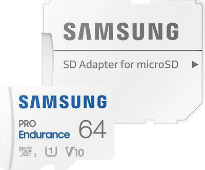Карта памяти microSDHC UHS-I U1 Samsung PRO Endurance 64 ГБ, 100 МБ/с, Class 10, MB-MJ64KA, 1 шт., переходник - фото 4 - id-p224979230