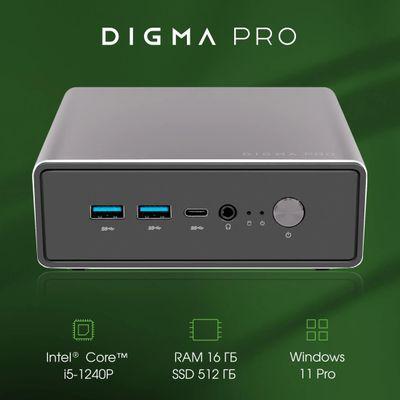 Неттоп DIGMA PRO Minimax U1, Intel Core i5 1240P, DDR4 16ГБ, 512ГБ(SSD), Intel UHD Graphics, Windows 11 - фото 4 - id-p224535336