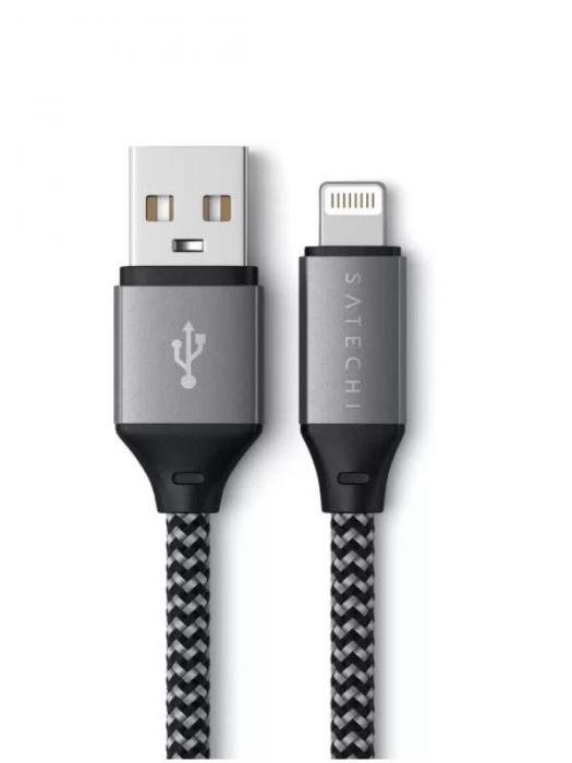 Satechi USB-A - Lightning MFI 0.25m Grey ST-TAL10M - фото 1 - id-p224979543