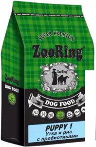 Сухой корм для собак ZooRing Puppy 1 (для щенков с уткой, рисом и пробиотиками) 10 кг - фото 1 - id-p224841701