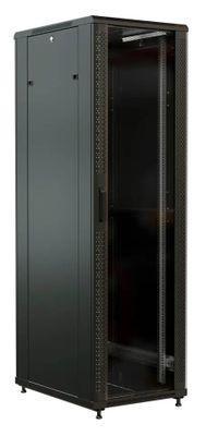 Шкаф серверный WRLINE WR-TT-3761-AS-RAL9004 напольный, стеклянная передняя дверь, 37U, 600x1833x1000 мм - фото 1 - id-p224653082
