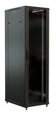 Шкаф серверный WRLINE WR-TT-3261-AS-RAL9004 напольный, стеклянная передняя дверь, 32U, 600x1610x1000 мм - фото 1 - id-p224653085