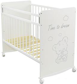 Классическая детская кроватка Tomix Viva DSK-1 (мишка со звездой, белый)