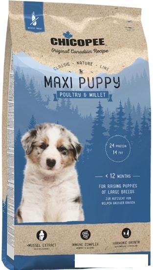 Сухой корм для собак Chicopee CNL Maxi Puppy Poultry & Millet 15 кг - фото 1 - id-p225064454