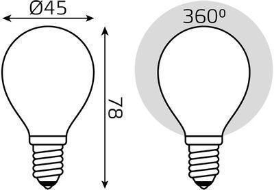 Упаковка ламп LED GAUSS E14, шар, 9Вт, 105201109, 10 шт. - фото 6 - id-p224967673