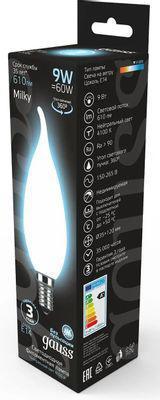 Упаковка ламп LED GAUSS E14, свеча на ветру, 9Вт, 104201209, 10 шт. - фото 3 - id-p224967676