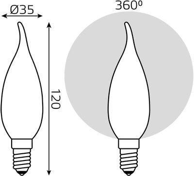 Упаковка ламп LED GAUSS E14, свеча на ветру, 9Вт, 104201209, 10 шт. - фото 7 - id-p224967676