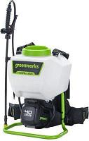 Опрыскиватель GREENWORKS G40BPS, аккумуляторный, ранцевый, 15л, белый/зеленый [5300007]