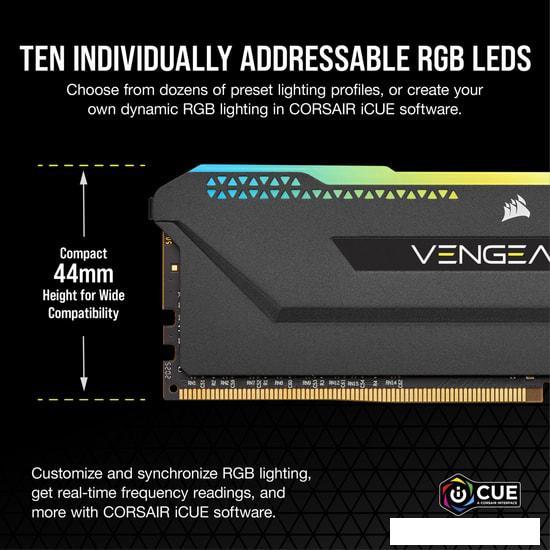 Оперативная память Corsair Vengeance RGB PRO SL 2x16GB DDR4 PC4-25600 CMH32GX4M2E3200C16 - фото 4 - id-p224104185