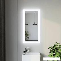 Бриклаер Зеркало Вега 40 LED подсветка на взмах руки, часы (серебристый), фото 2