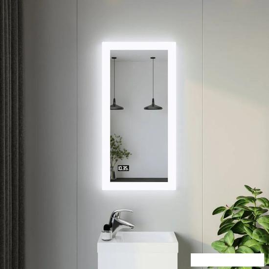 Бриклаер Зеркало Вега 40 LED подсветка на взмах руки, часы (серебристый) - фото 4 - id-p225072423