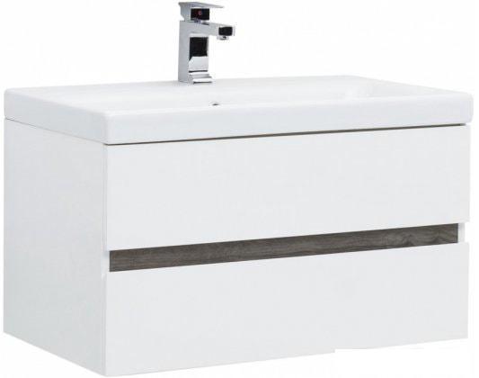 Мебель для ванных комнат Aquanet Тумба Беркли 80 с умывальником Moduo 80 (белый/дуб рошелье)
