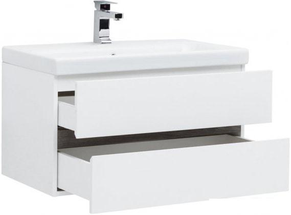 Мебель для ванных комнат Aquanet Тумба Беркли 80 с умывальником Moduo 80 (белый/дуб рошелье) - фото 2 - id-p224882981