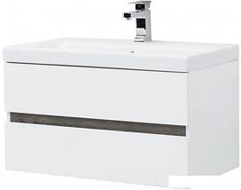 Мебель для ванных комнат Aquanet Тумба Беркли 80 с умывальником Moduo 80 (белый/дуб рошелье), фото 3
