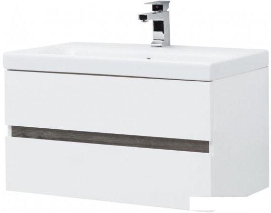 Мебель для ванных комнат Aquanet Тумба Беркли 80 с умывальником Moduo 80 (белый/дуб рошелье) - фото 5 - id-p224882981
