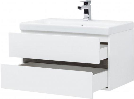 Мебель для ванных комнат Aquanet Тумба Беркли 80 с умывальником Moduo 80 (белый/дуб рошелье) - фото 6 - id-p224882981