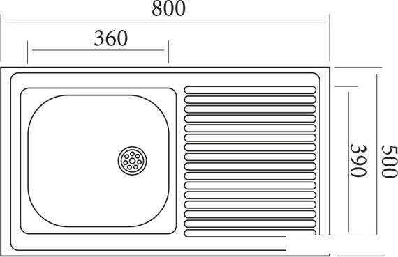 Кухонная мойка Mixline 310337 (левая, матовая, 0.4 мм), фото 2