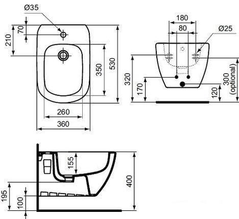 Биде Ideal Standard Tesi [T355201], фото 2