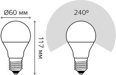 Упаковка ламп LED GAUSS E27, груша, 12Вт, 102502312-S, 10 шт. - фото 6 - id-p224968233