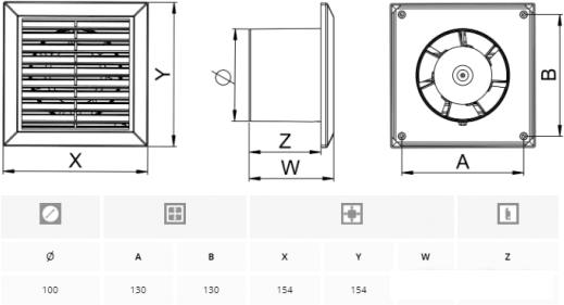 Осевой вентилятор Awenta Classic 100 WC100W - фото 2 - id-p224852216