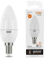 Упаковка ламп LED GAUSS E14, свеча, 12Вт, 10 шт. [33112]