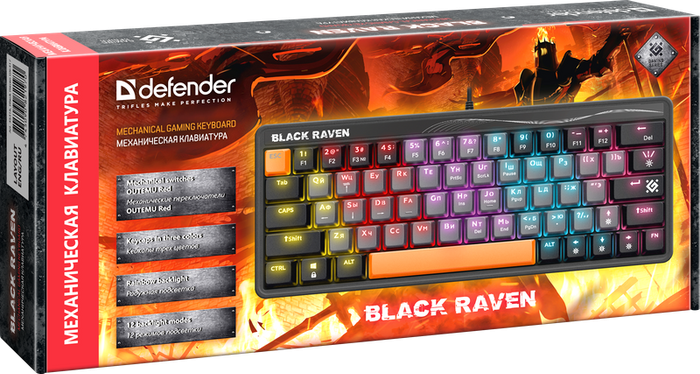 Клавиатура Defender Black Raven GK-417 45413 - фото 2 - id-p225160230
