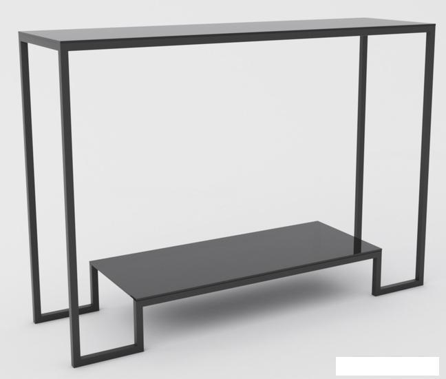 Консольный стол Hype Mebel Голд гласс 100x35 (черный/стекло черное) - фото 1 - id-p225069207
