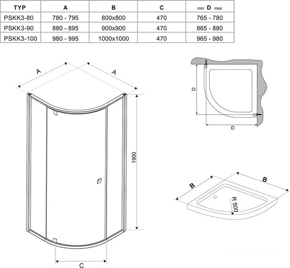 Душевой уголок Ravak Pivot PSKK3-100 - фото 6 - id-p224824533