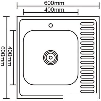 Кухонная мойка Stellar 6060L-D 20 см, фото 2