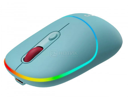 Мышь беспроводная Canyon MW-22, 1600dpi, Bluetooth/Wireless, RGB, 650mAh, Темный циан (Dark Cyan) CNS-CMSW22DC