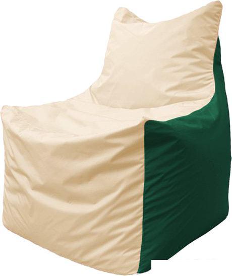 Кресло-мешок Flagman Фокс Ф2.1-137 (слоновая кость/тёмно-зелёный)