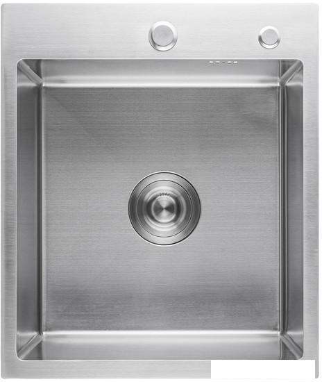 Кухонная мойка AKS Прямоугольная 40x50 (сатин никель) - фото 2 - id-p225072881