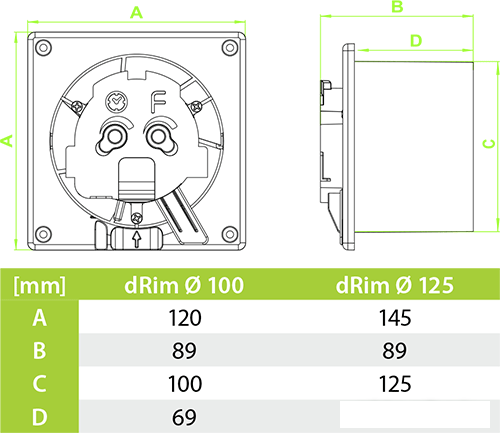 Вытяжной вентилятор airRoxy dRim 100MS-C164 - фото 2 - id-p224849744