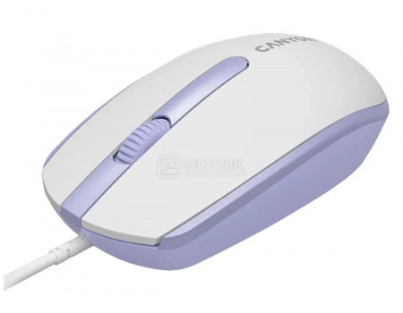 Мышь проводная Canyon M-10, 1000dpi, Белая лаванда (White lavender) CNE-CMS10WL - фото 1 - id-p225267070